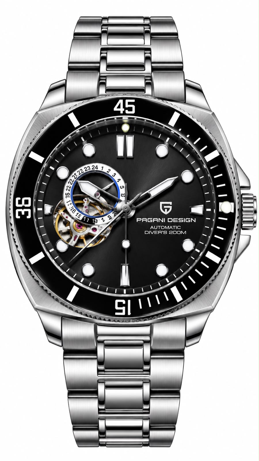 PAGANI DESIGN Diver Automatic Black Steel